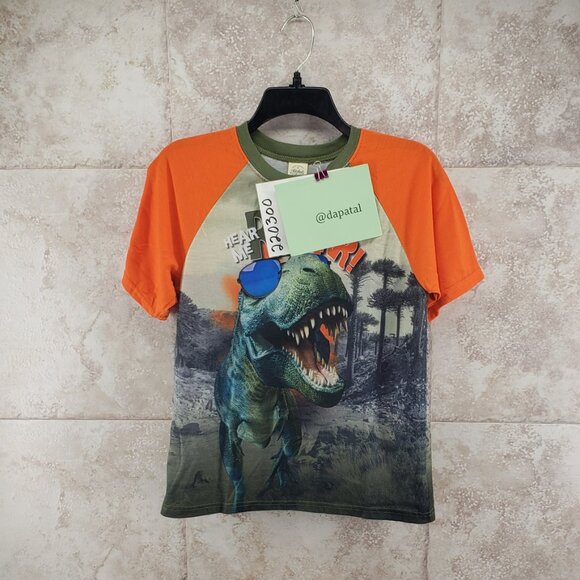 Dinosaur Faded Glory Fire Resistant PJ Pajama Shirt Short Sleeve Top Sz XL 14/16 - Picture 5 of 5